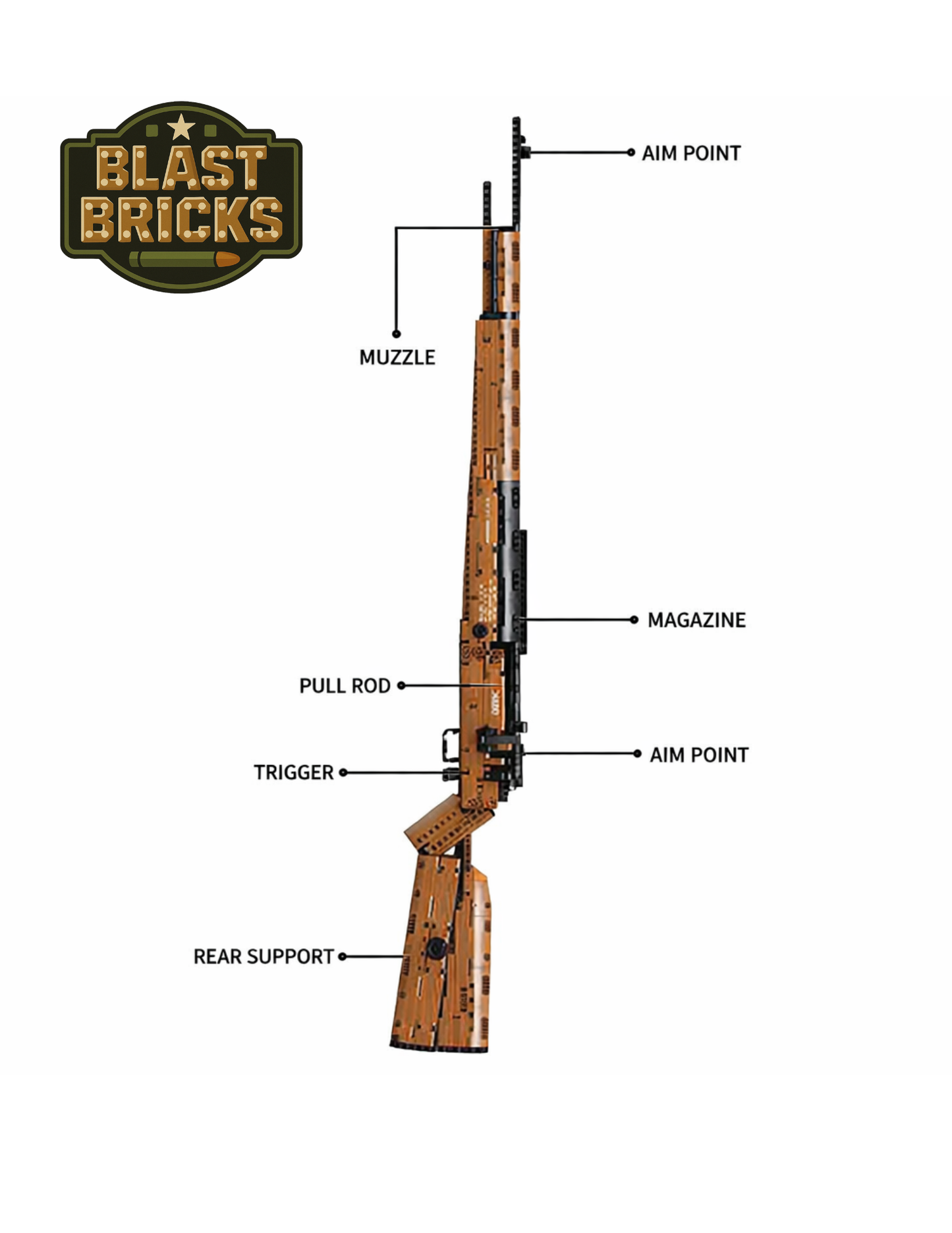 BlastBrick Mauser Rifle 1028) pieces