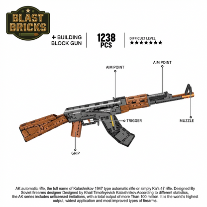 Brick AK Combat Model Kit detail view